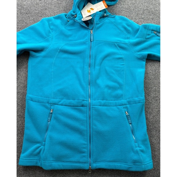 Lands' End Polartec Aircore 200 Fleece Hoodie Women 18 Blue Full Zip Jacket - Picture 2 of 14